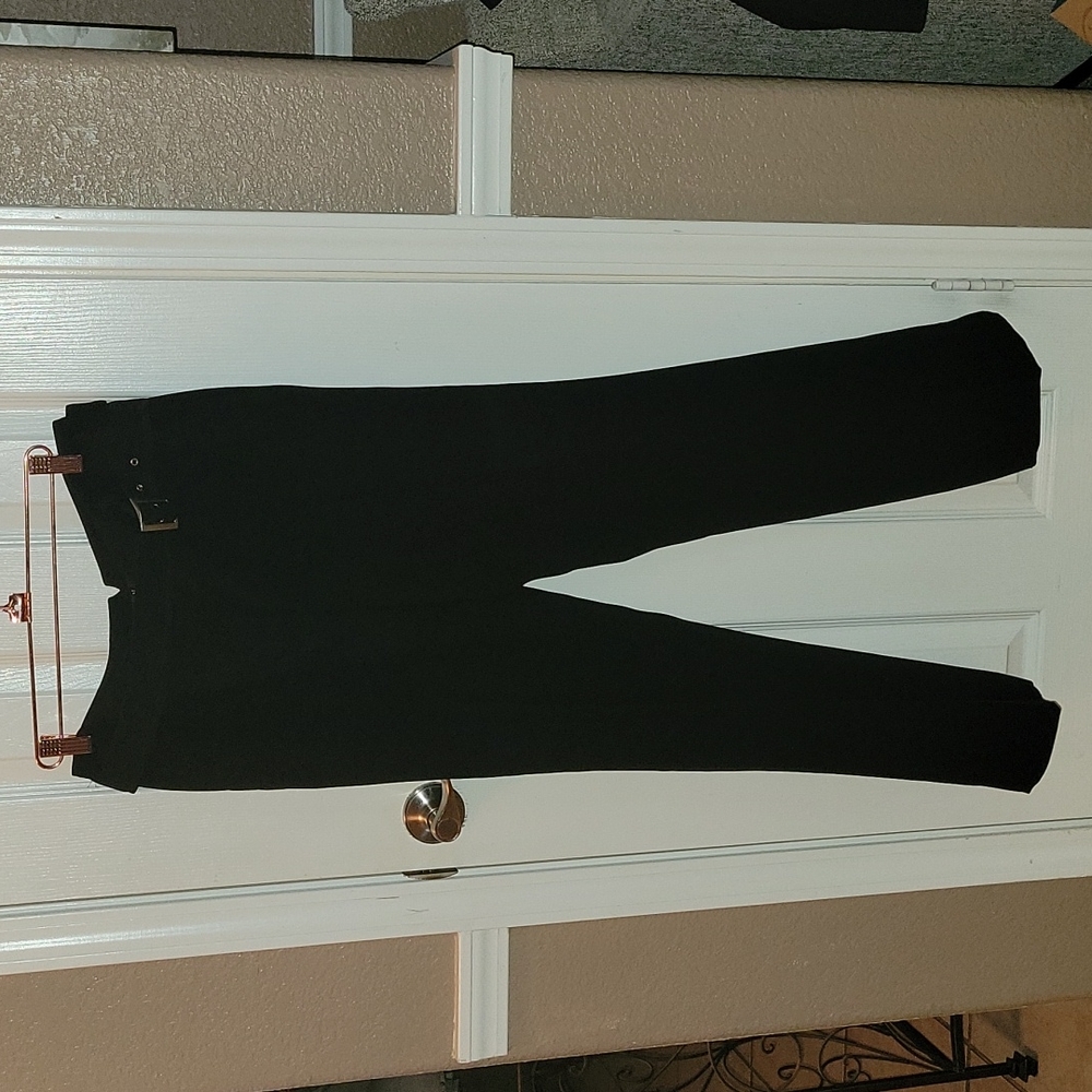 I N C PETITE SZ 10 P BLACK BEAUTIFUL SLACKS NEW WITHOUT TAGS W/ SILVER HARDWARE